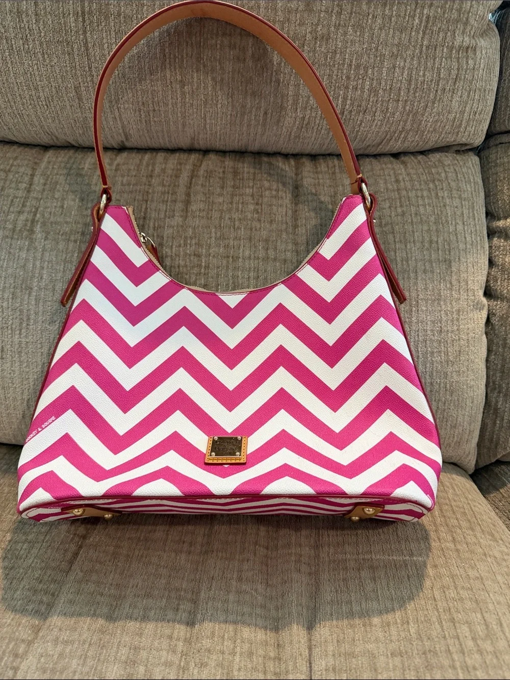 Dooney and Burke Chevron, hobo bag and pink and white zigzag